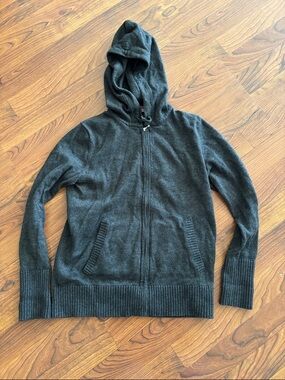 GAP Women’s Dark Charcoal Hooded Zip Sweater